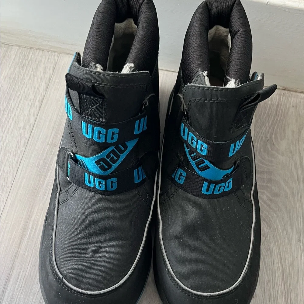 UGG Kids Black‎ Boots with Blue Accents